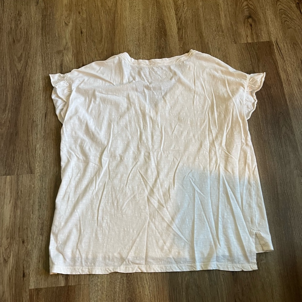 EUC Anthropologie PILCRO RUFFLED V-NECK TEE - Picture 2 of 5
